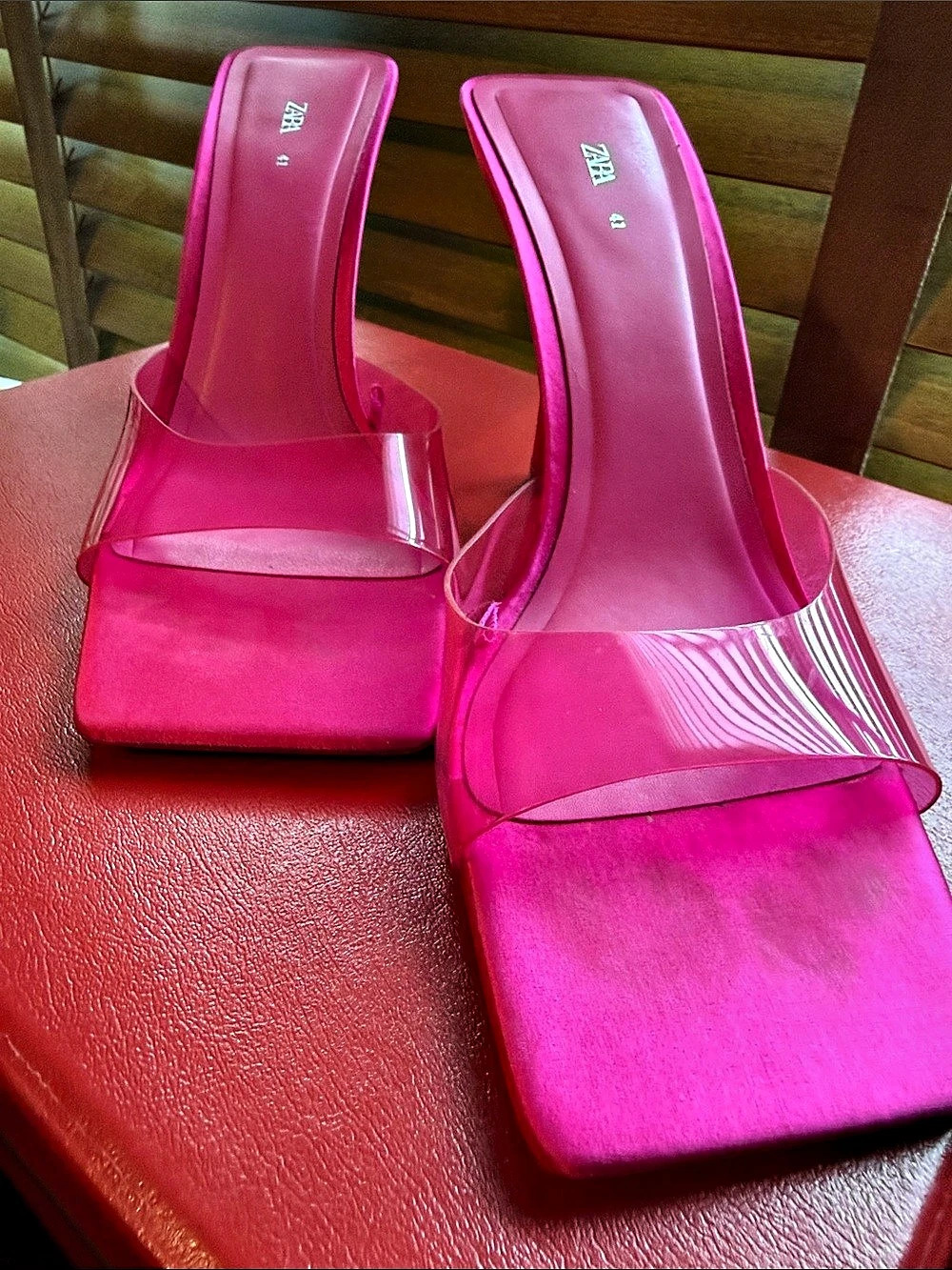 Zara Pink Square Toe Heels EU 41 Like New